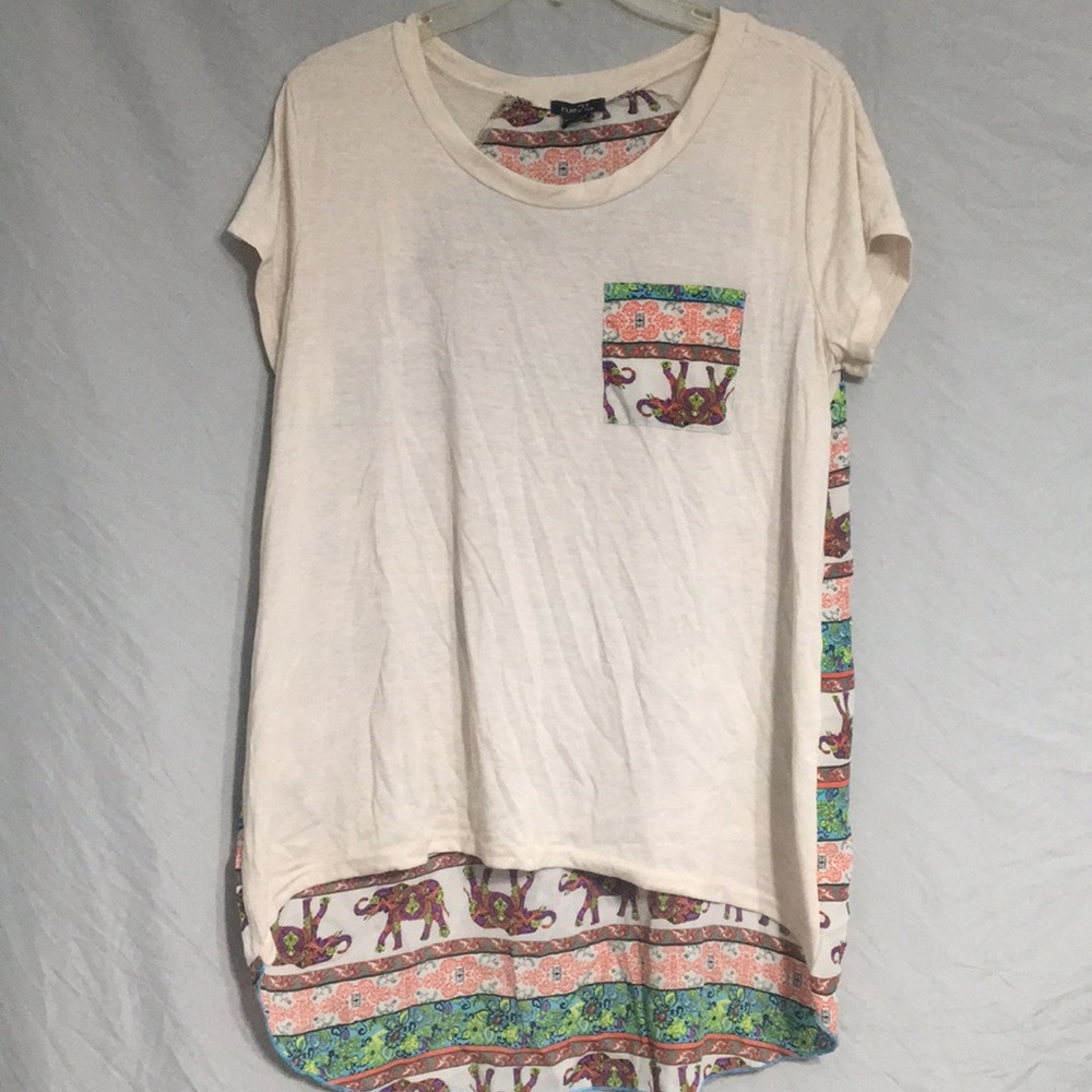 Elephant Sheer Back Shirt Excellent Condition